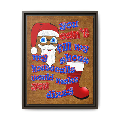 santa's shoes - framed canvas art (brown papyrus)