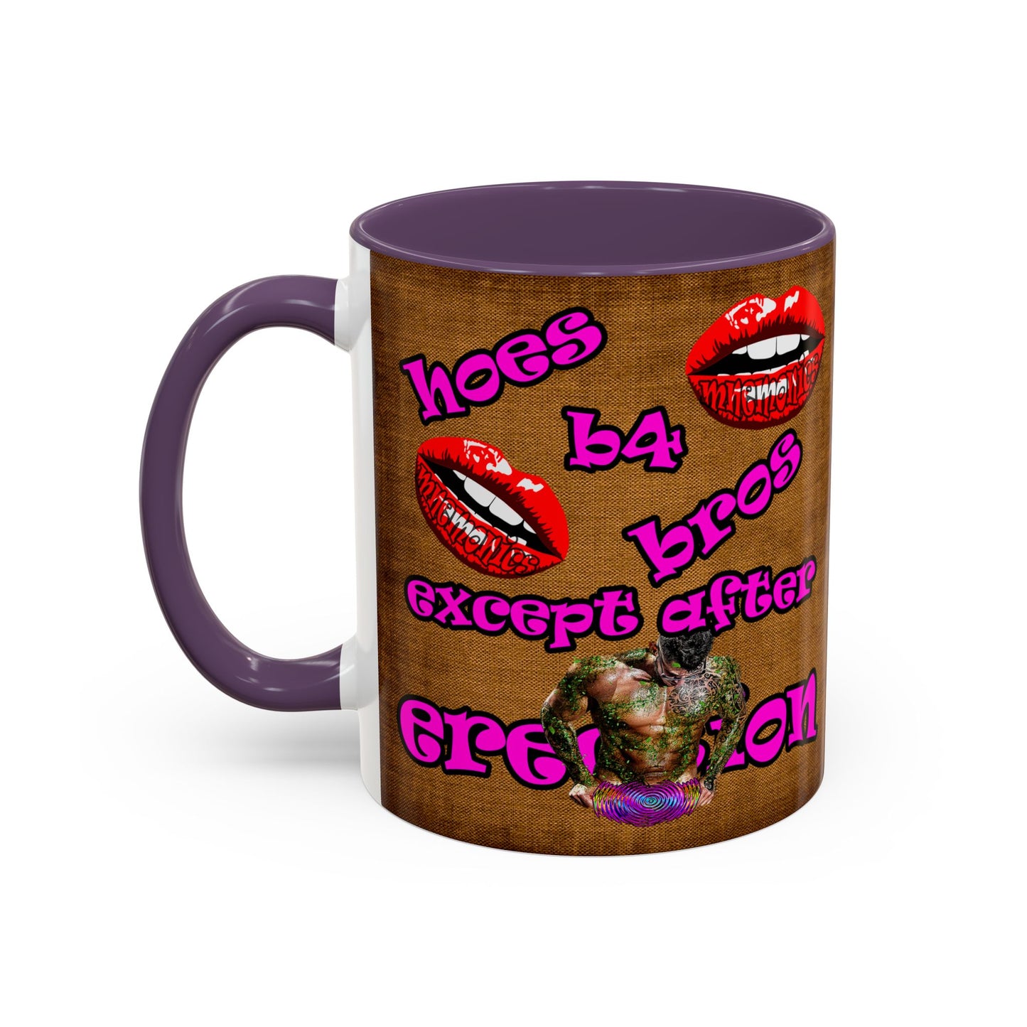 hoes b4 bros - Accent Mug (brown papyrus)