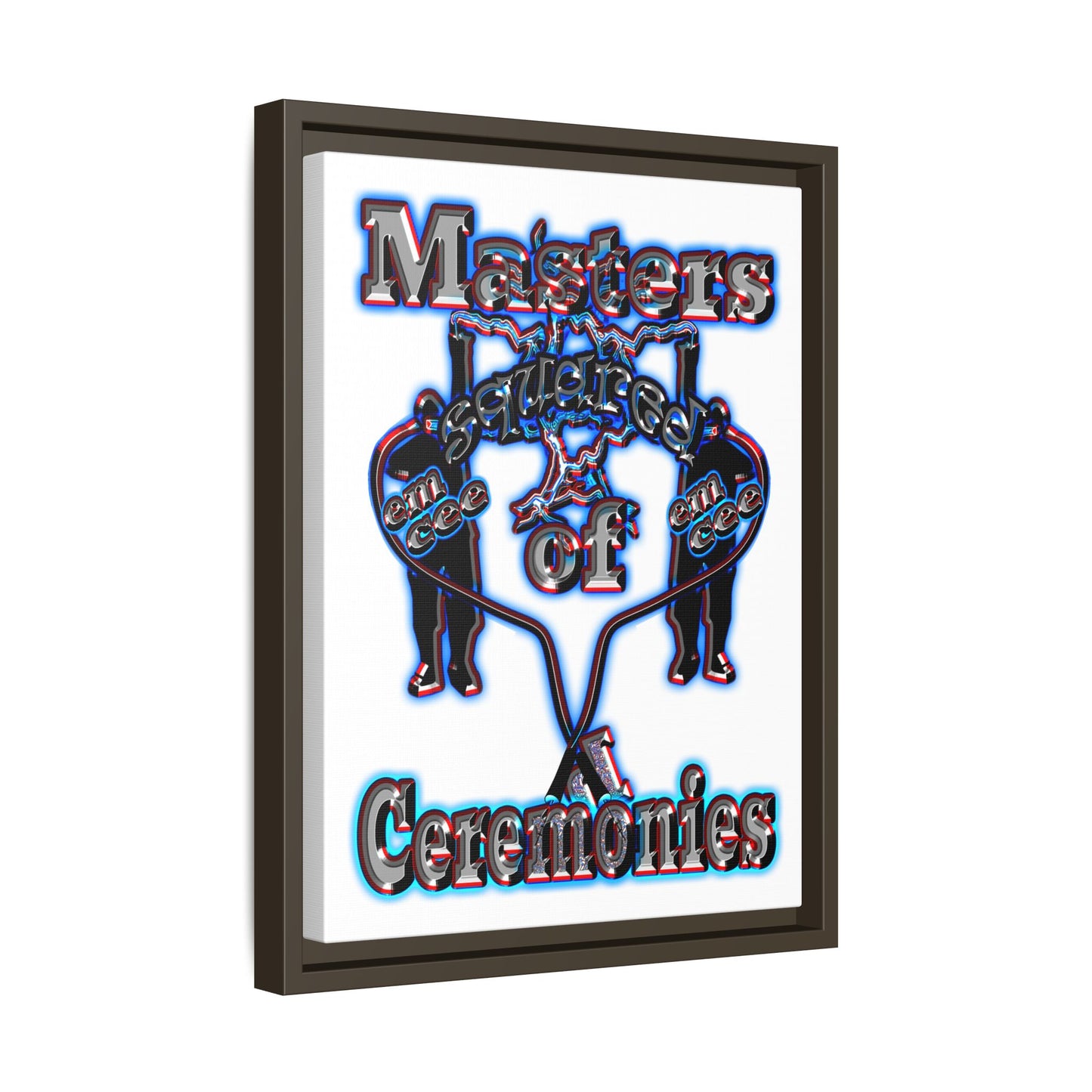 em cee squared - framed canvas art (white)