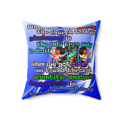 doggystyle - Spun Polyester Square Pillow - (blue-white wave)