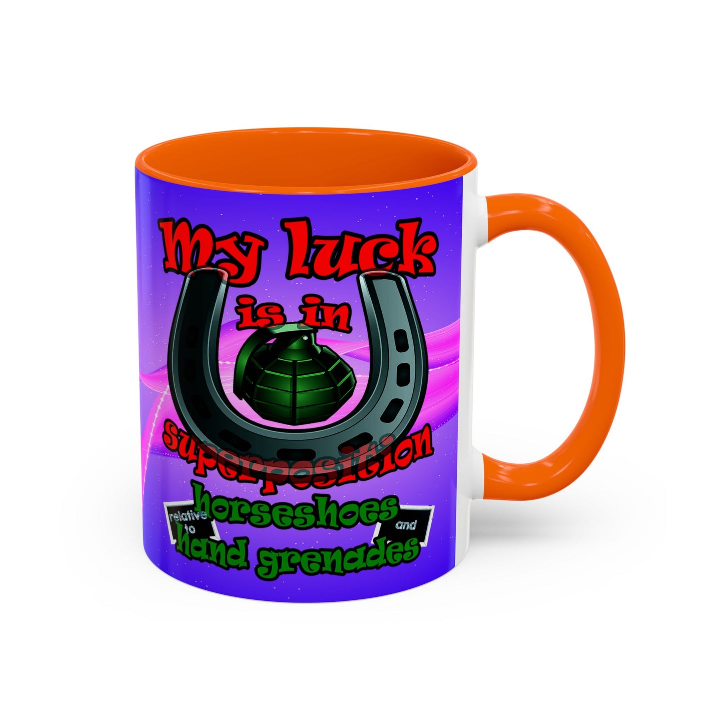 my luck - Accent Mug (purple-pink wave)