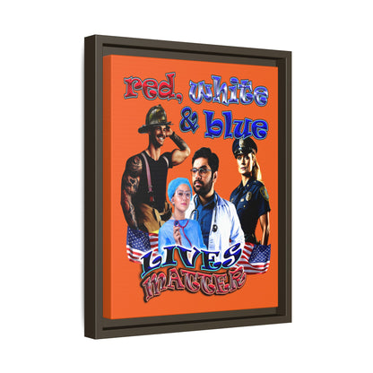 rw&b lives matter - framed canvas art (orange)