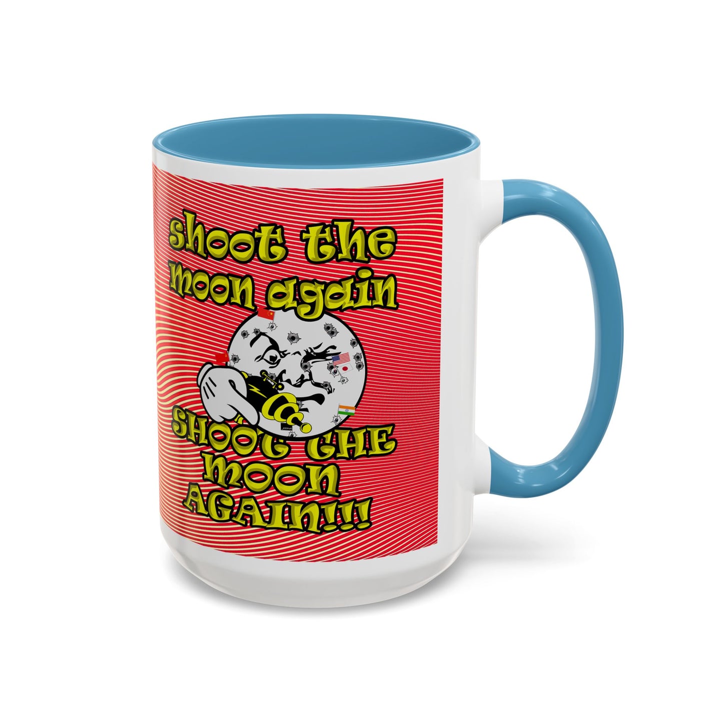 shoot the moon again - Accent Mug (yellow-orange wave)