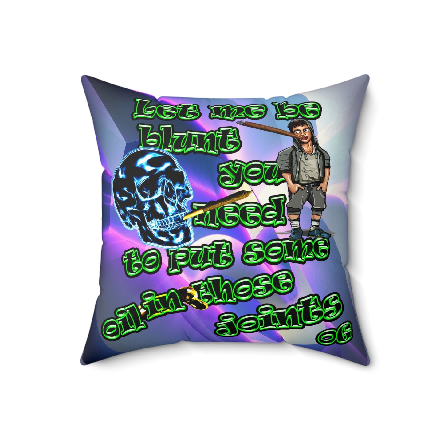 og - Faux Suede Square Pillow - (grey-pink wave)