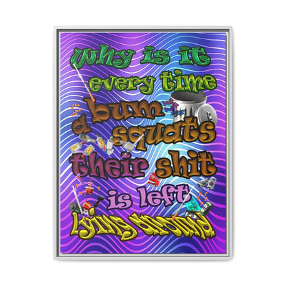 the bum's shit - framed canvas art (purple wave)
