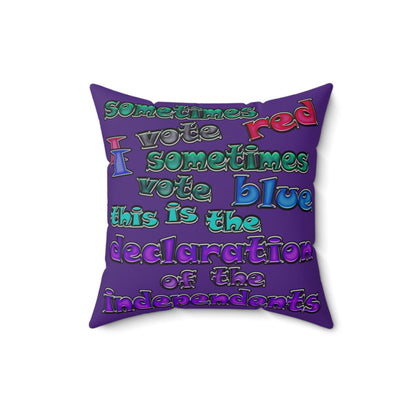 declaration of the independents - Faux Suede Square Pillow - (purple)