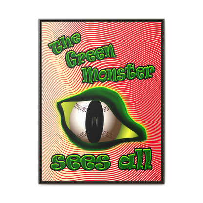 green monster - framed canvas art (yellow-orange wave)