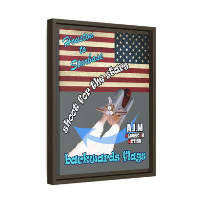 shoot for the stars - framed canvas art (dark grey)