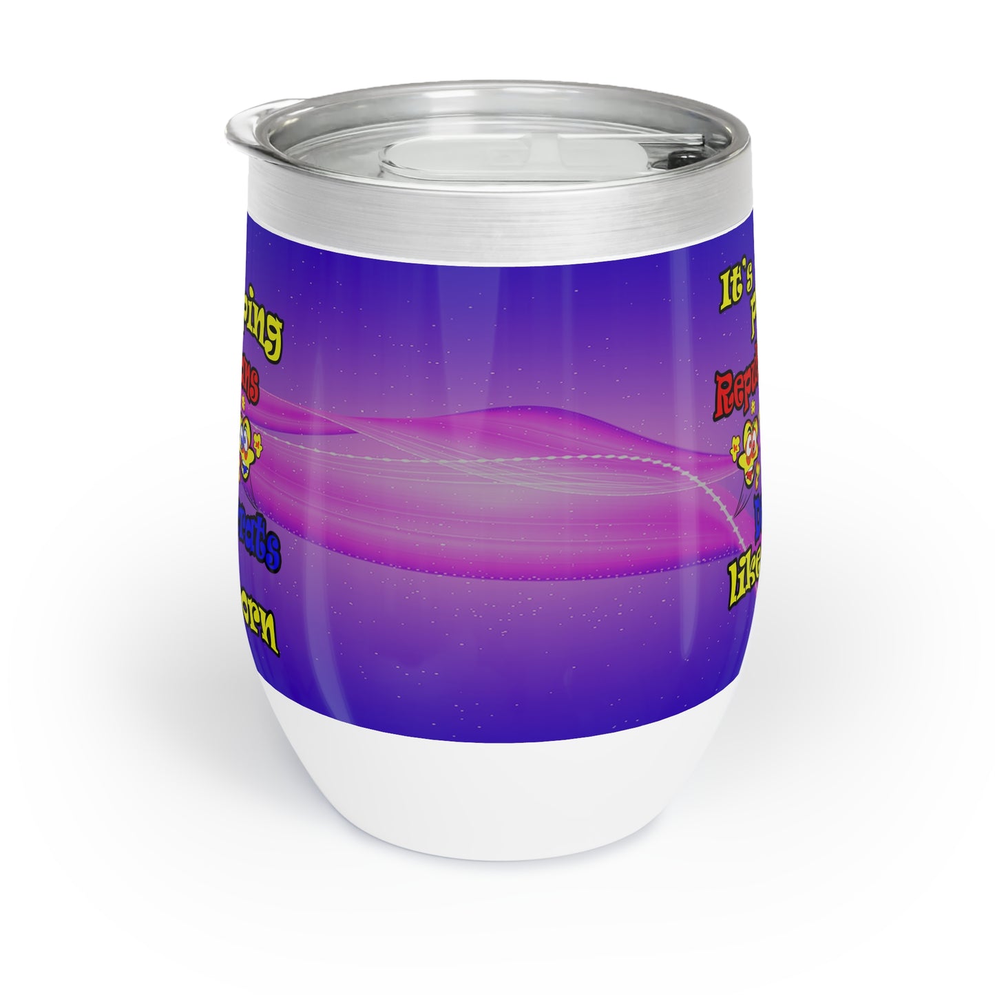 popping like popcorn - Chill Wine Tumbler (purple-pink wave)