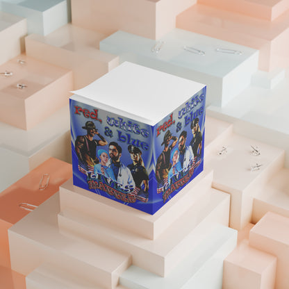 rw&b lives matter - note cube (blue-white wave)