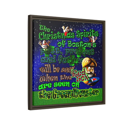 christmas spirits of boston - framed canvas art ('snoops' background)