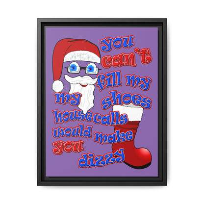 santa's shoes - framed canvas art (light purple)