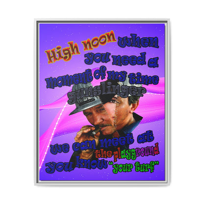 high noon - framed canvas art (purple-pink wave)