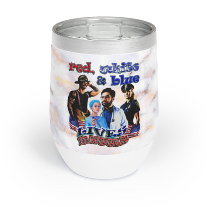 rw&b lives matter - Chill Wine Tumbler (white marble)