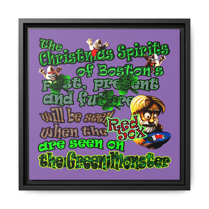 christmas spirits of boston - framed canvas art (light purple)