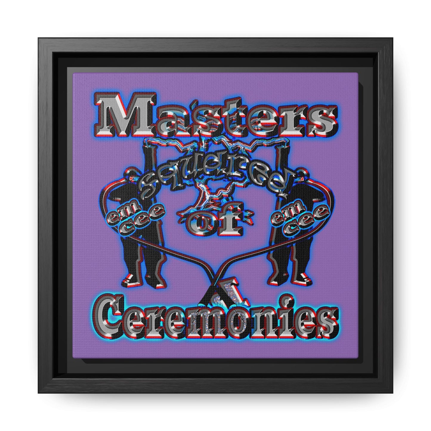 em cee squared - framed canvas art (light purple)