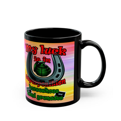 my luck - Black Mug (color blur)