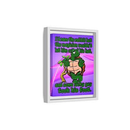 turtle race - framed canvas art (purple-pink wave)