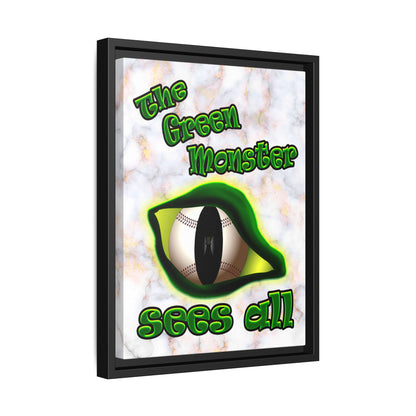 green monster - framed canvas art (white marble)