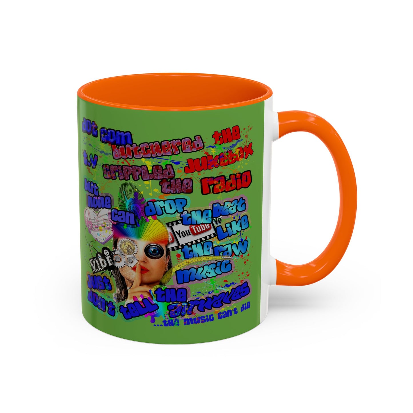 drop the beat - Accent Mug (green)