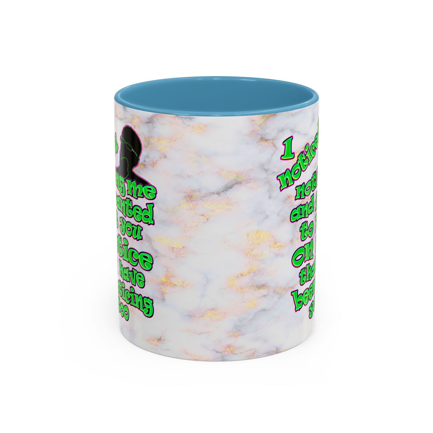 noticed you noticing - Accent Mug (white marble)