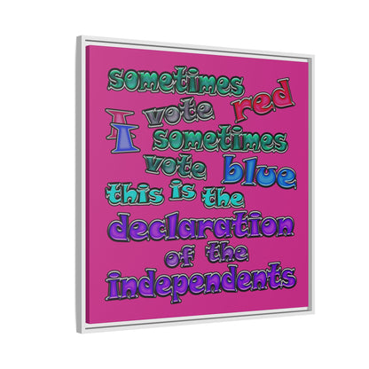 declaration of the independents - framed canvas art (pink)