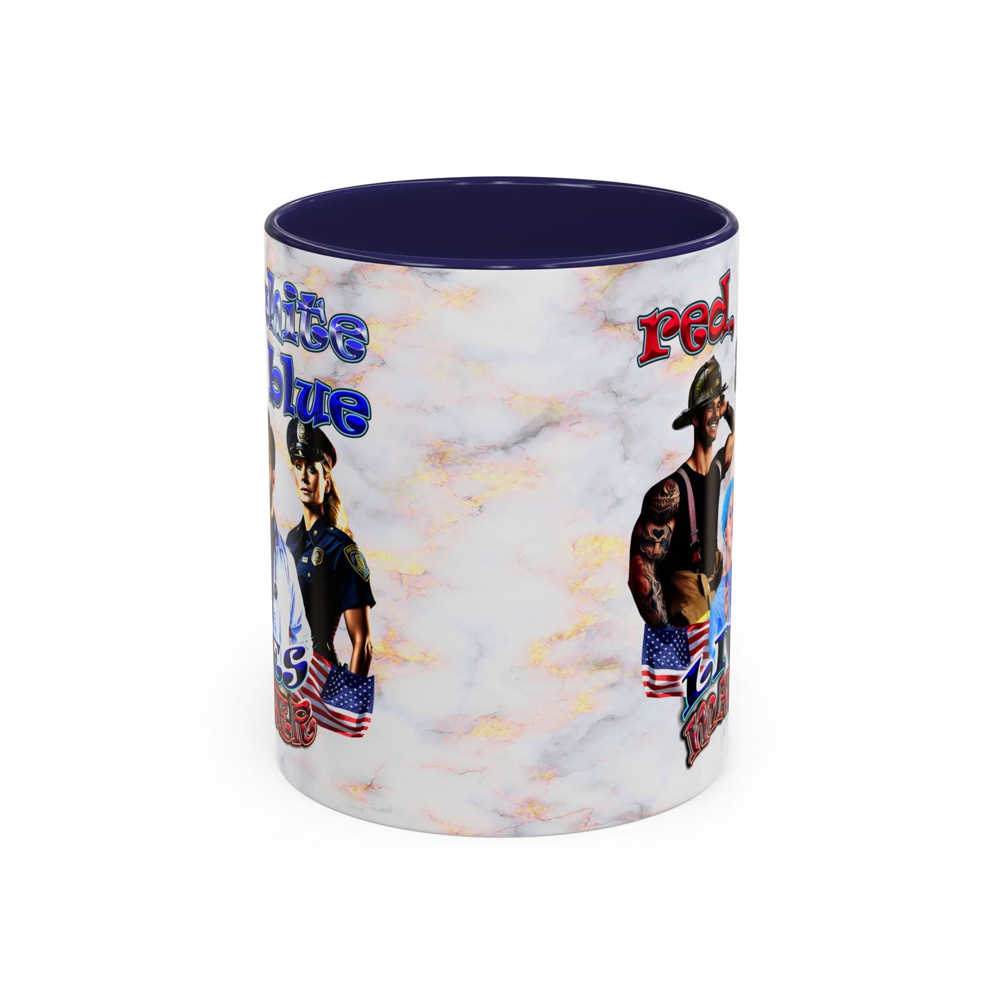 rw&b lives matter - Accent Mug (white marble)