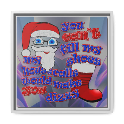 santa's shoes - framed canvas art (grey-pink wave)