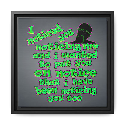 noticed you noticing - framed canvas art (grey-light grey)