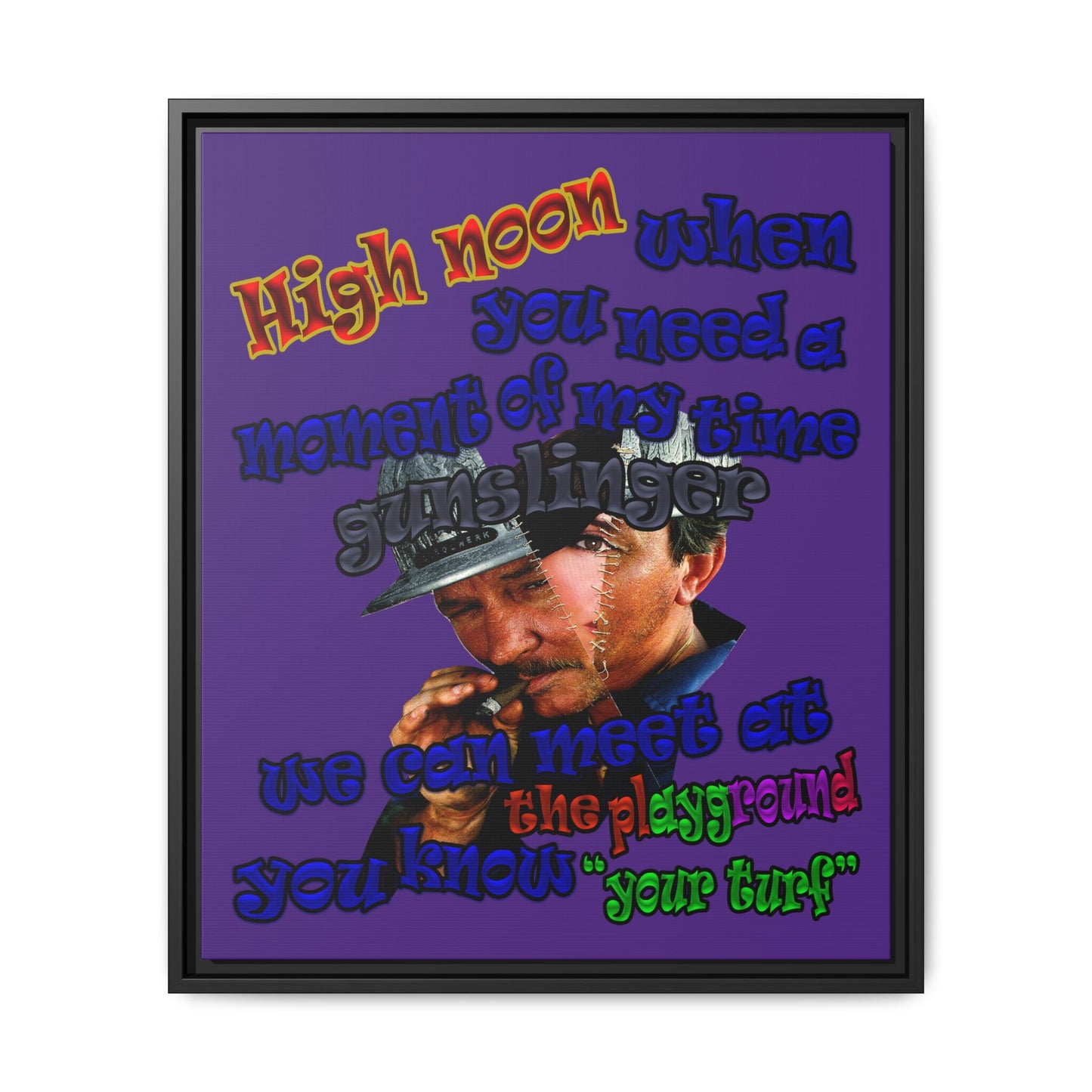 high noon - framed canvas art (purple)