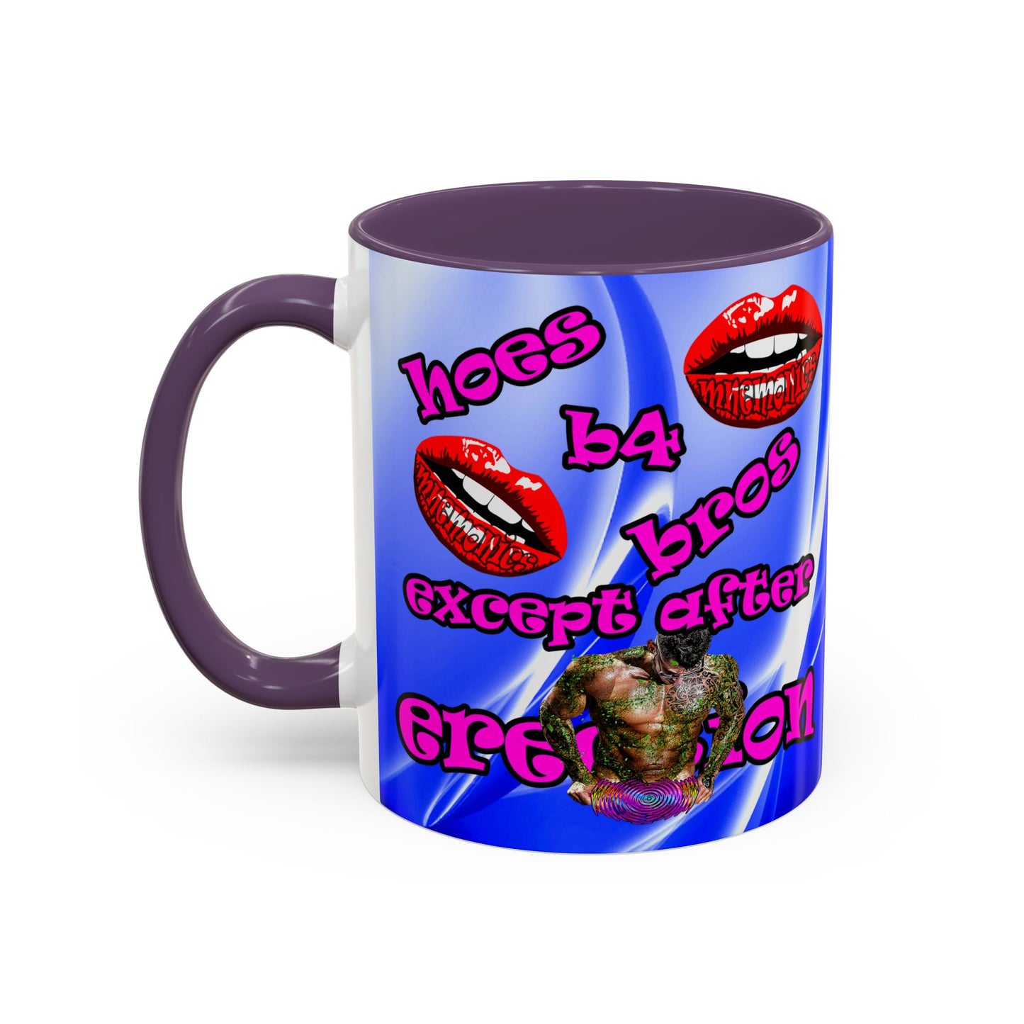 hoes b4 bros - Accent Mug (blue-white wave)