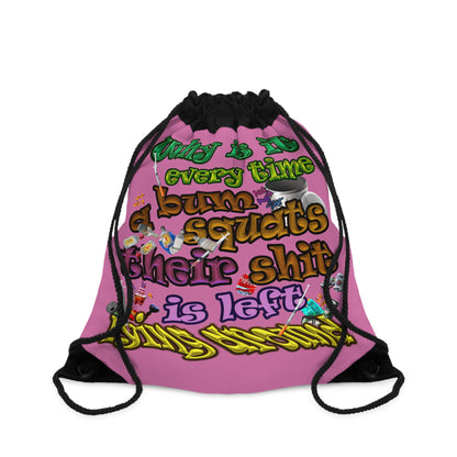 the bum's shit - Drawstring Bag (light pink)