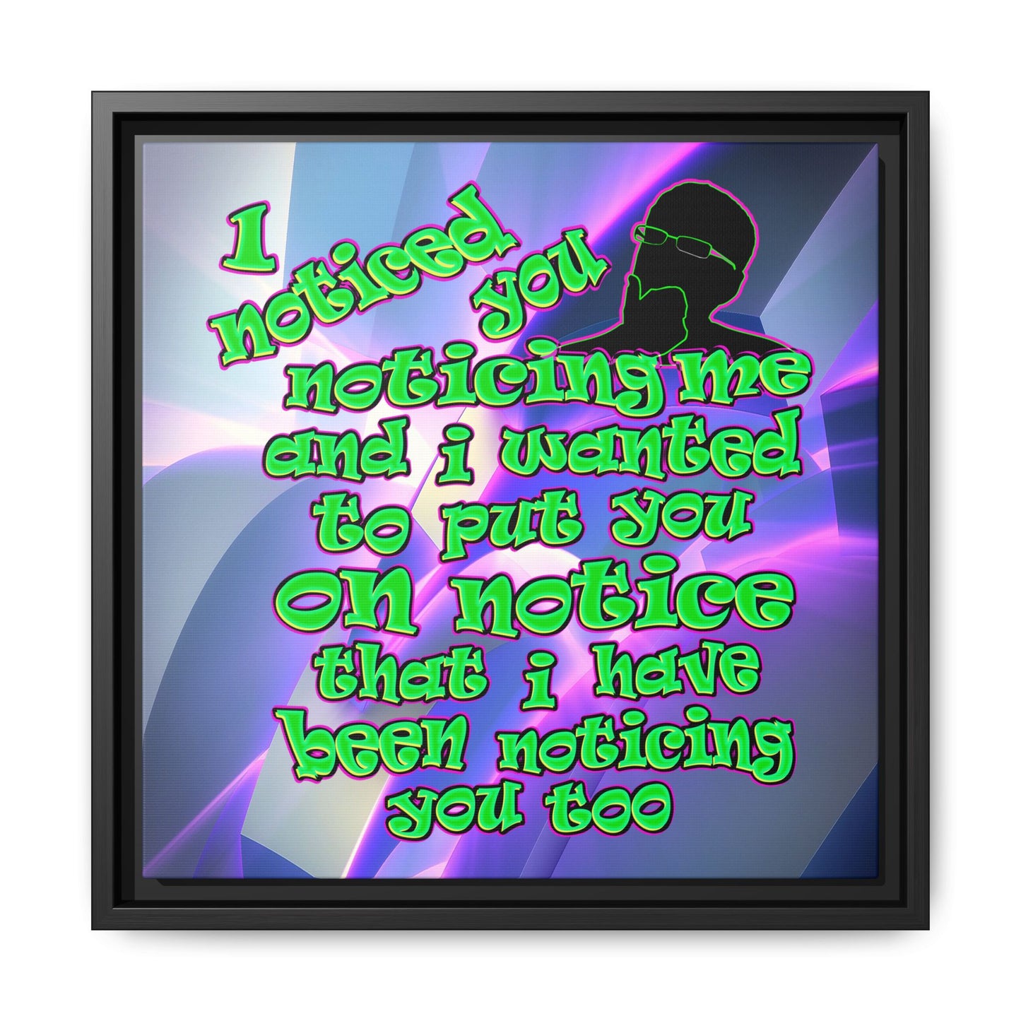 noticed you noticing - framed canvas art (grey-pink wave)