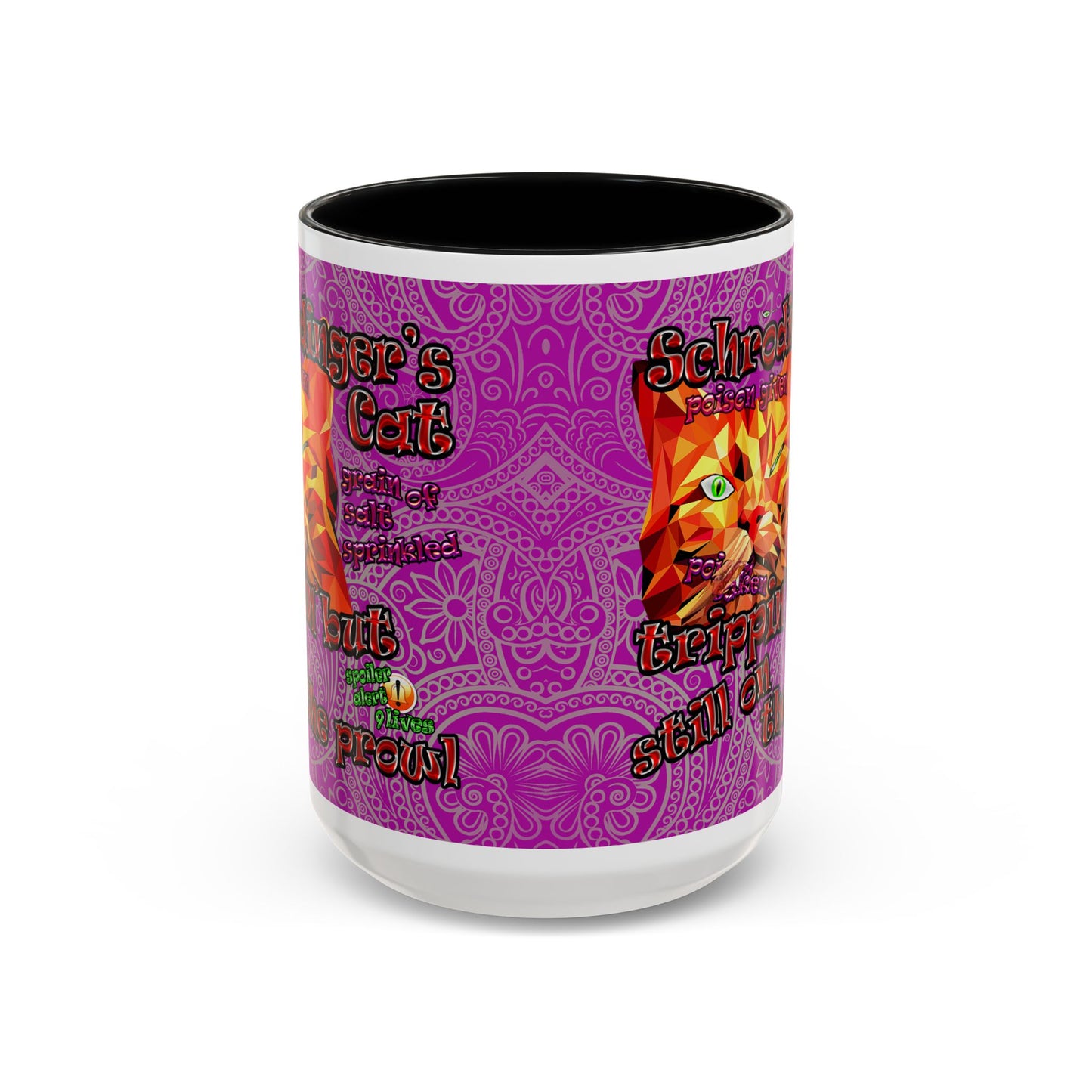 schrodinger's cat - Accent Mug (pink swirl)