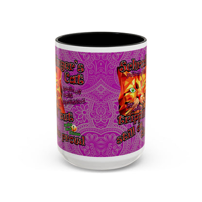 schrodinger's cat - Accent Mug (pink swirl)