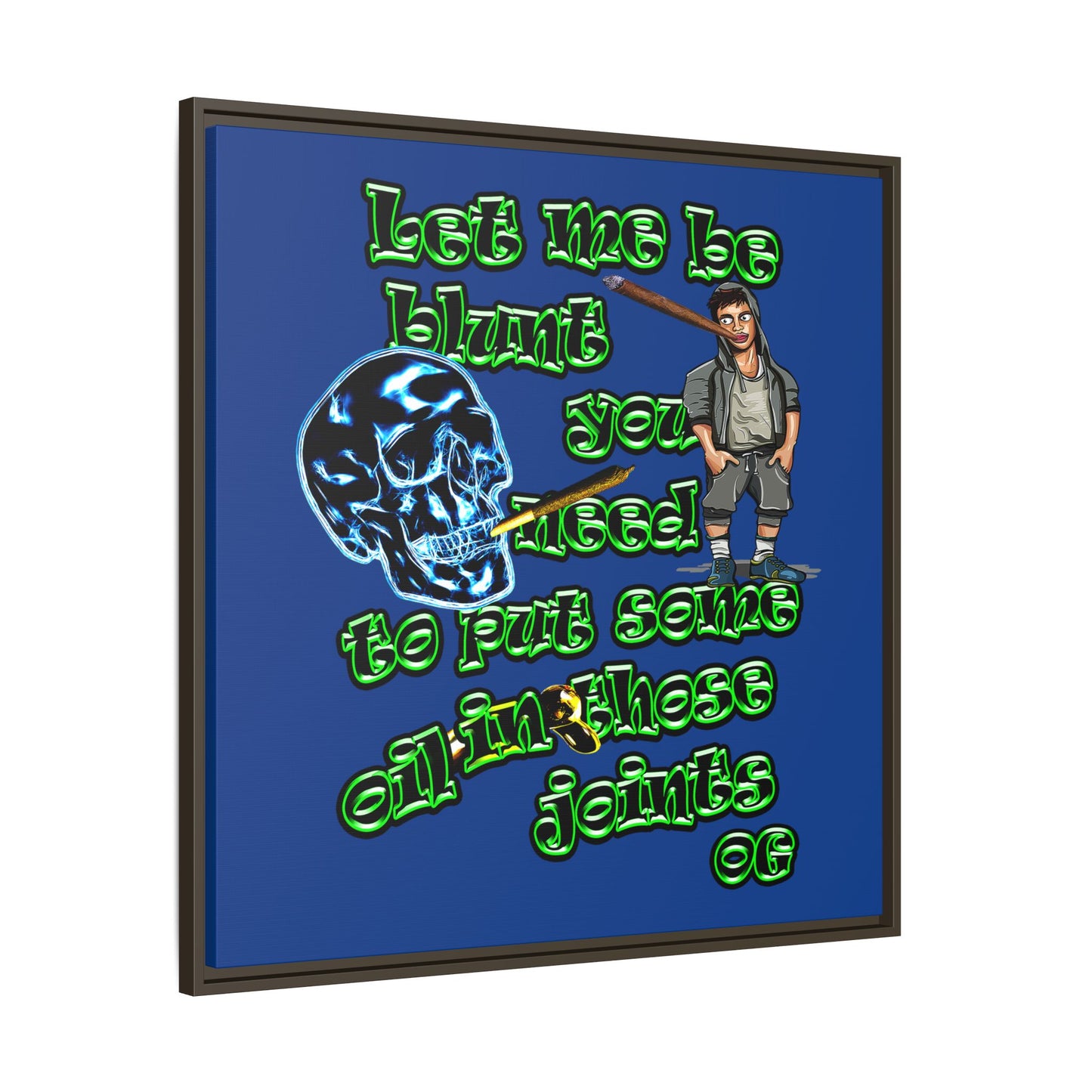 og - framed canvas art (dark blue)