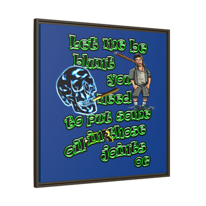 og - framed canvas art (dark blue)
