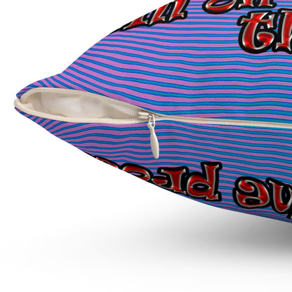 schrodinger's cat - Spun Polyester Square Pillow - (light blue-purple wave)