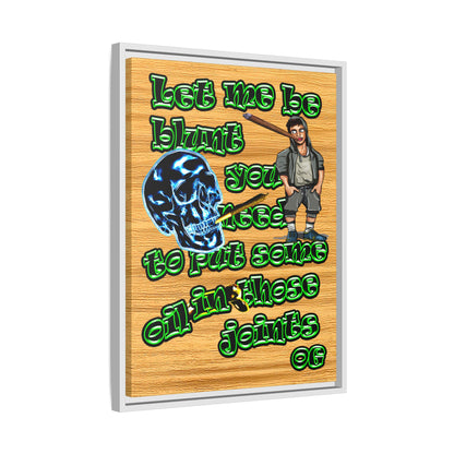og - framed canvas art (butterscotch wood finish)