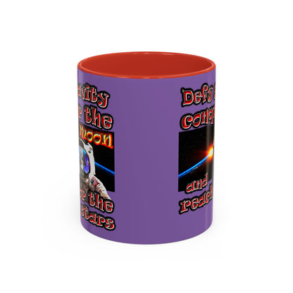 defy conquer reach - Accent Mug (light purple)