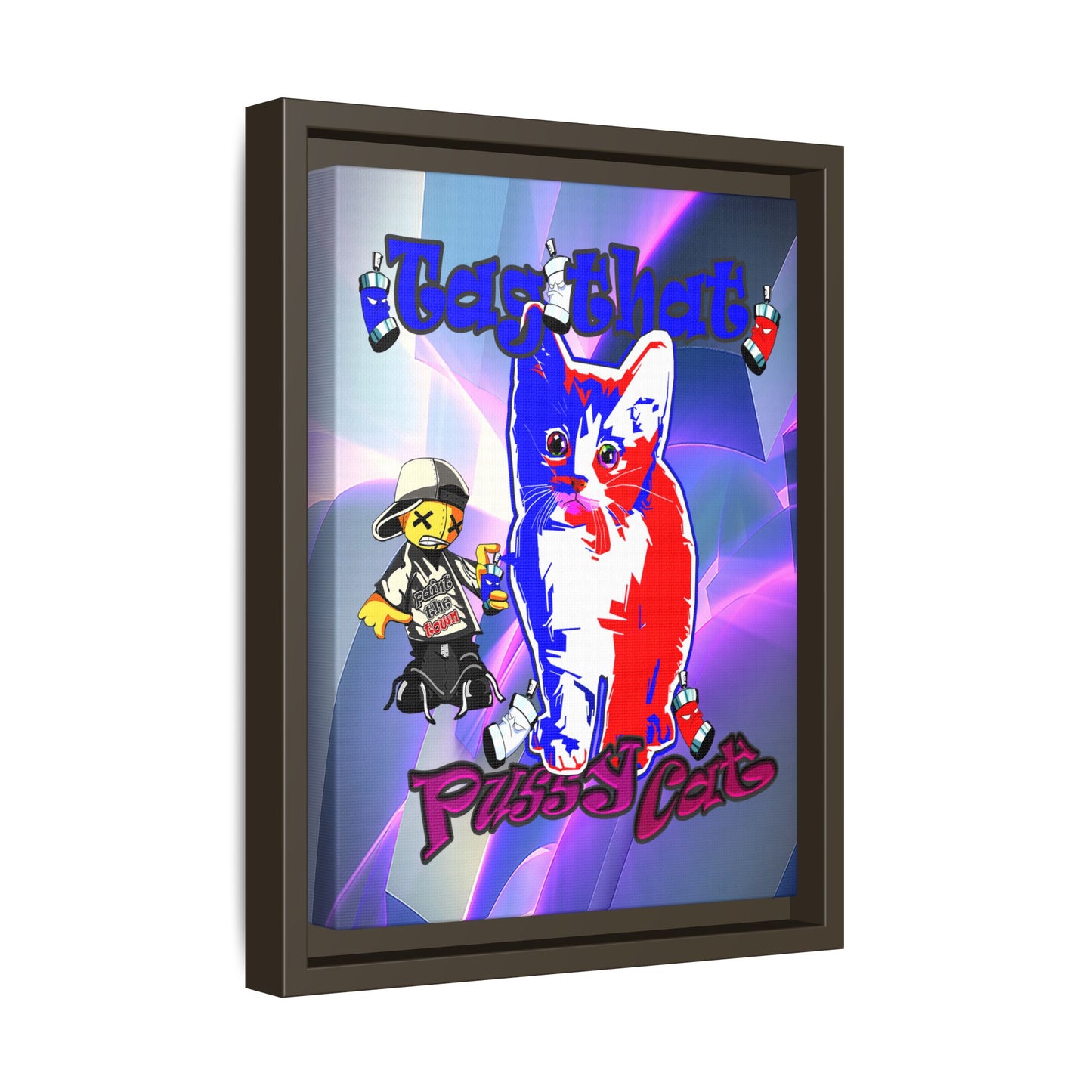 tag that - framed canvas art (grey-pink wave)