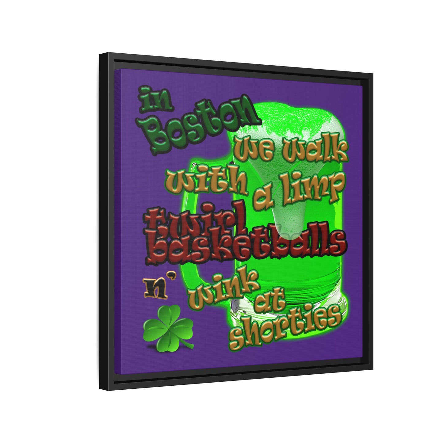celtics logo - framed canvas art (purple)