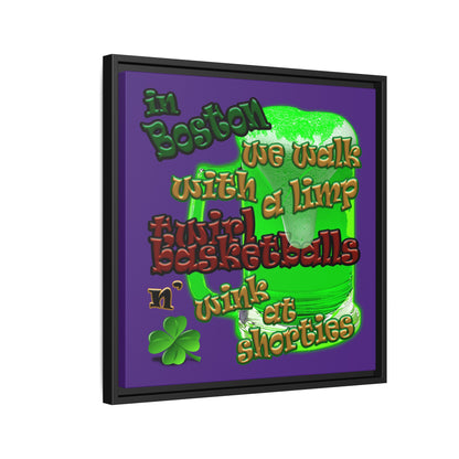 celtics logo - framed canvas art (purple)