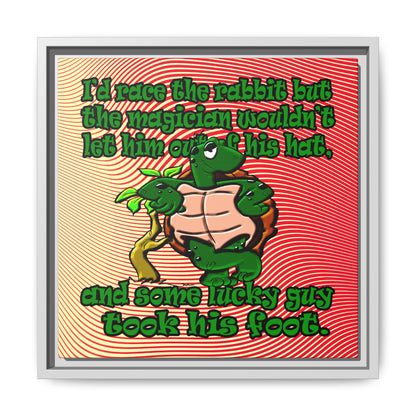 turtle race - framed canvas art (yellow-orange wave)