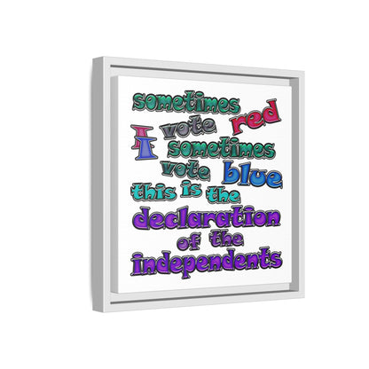declaration of the independents - framed canvas art (white)
