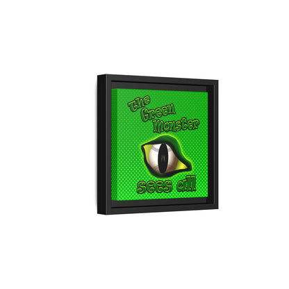 green monster - framed canvas art (logo green)