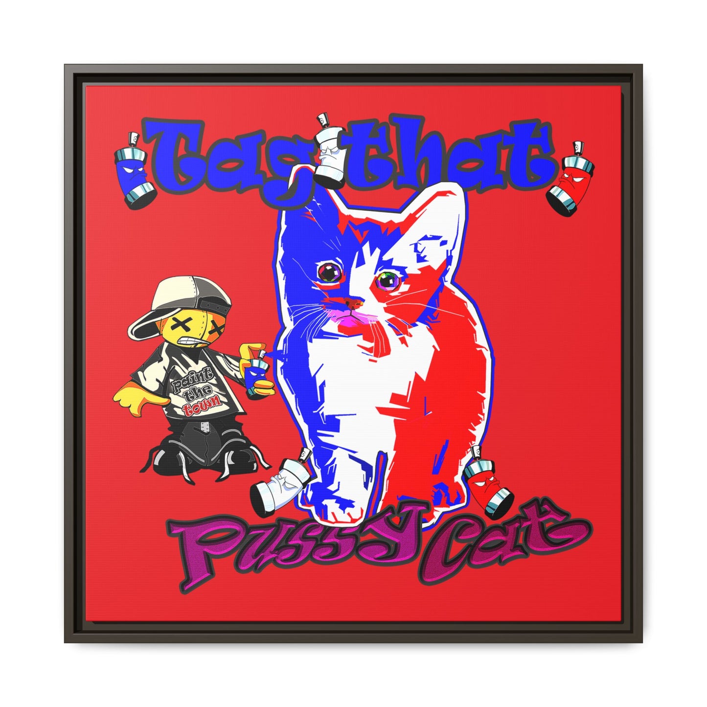 tag that - framed canvas art (red)