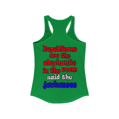 donkeys and elephants - Women's Ideal Racerback Tank