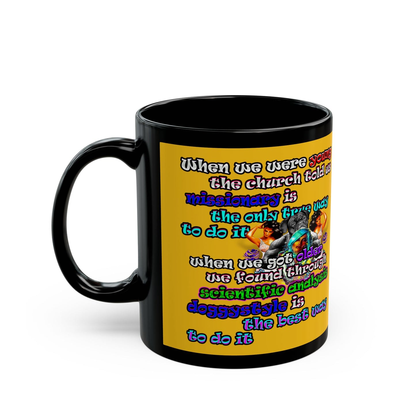 doggystyle - Black Mug (yellow)