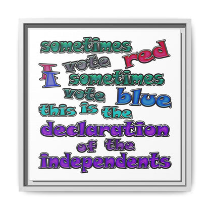declaration of the independents - framed canvas art (white)